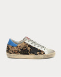 Golden Goose — Super-Star Cuir Léopard & Contrefort Bleu Royal